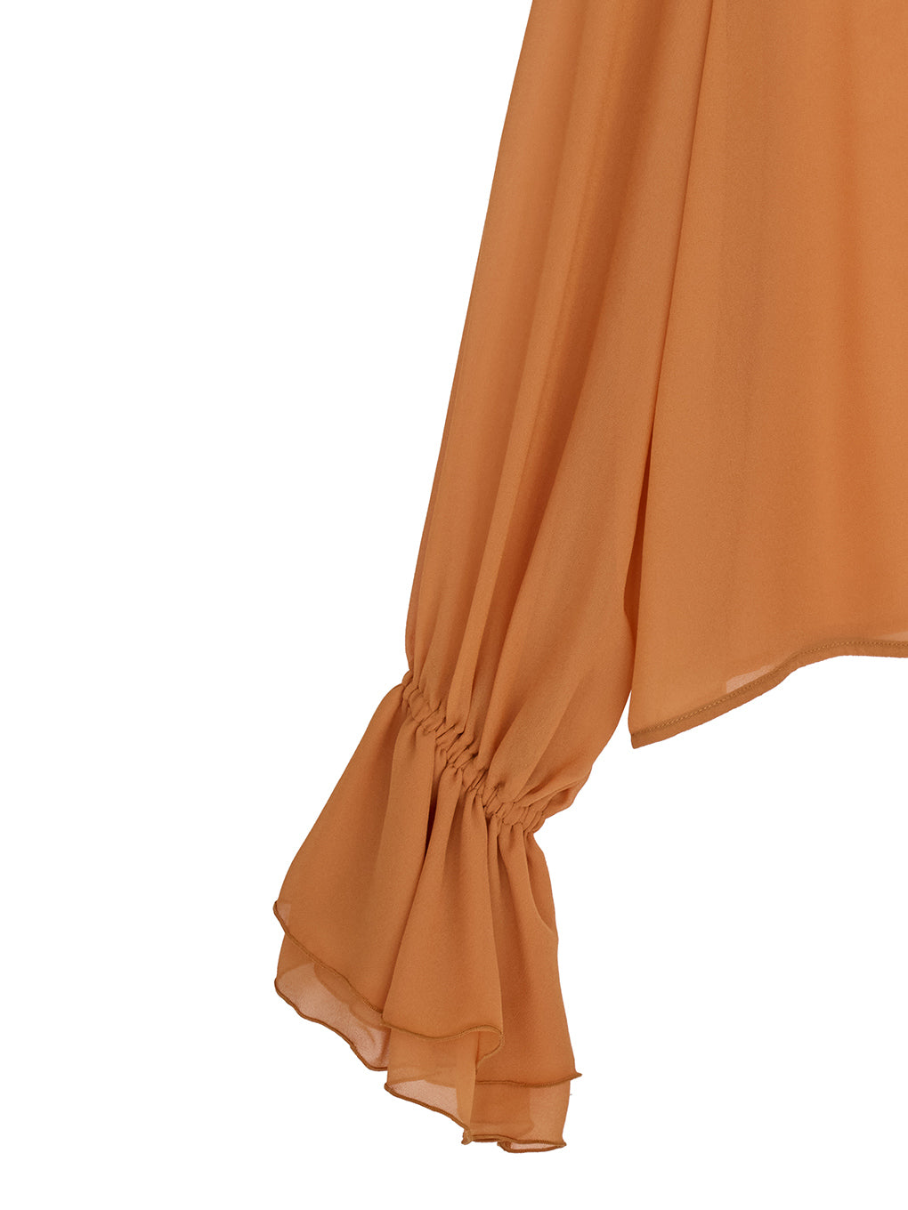 SHEER TWIST FRILL BLOUSE