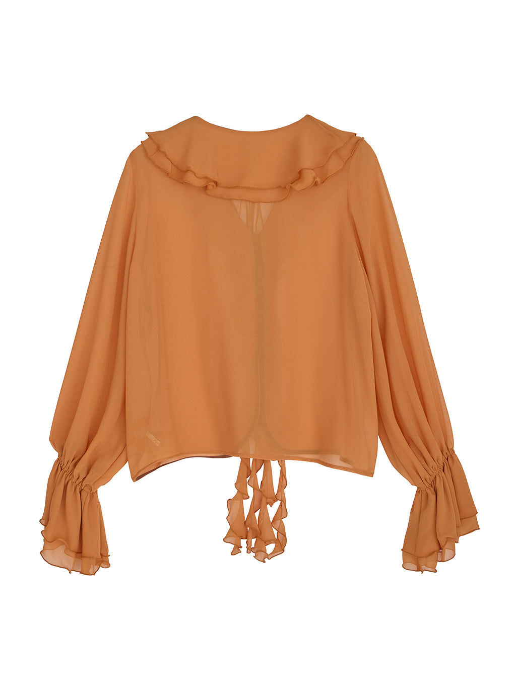SHEER TWIST FRILL BLOUSE