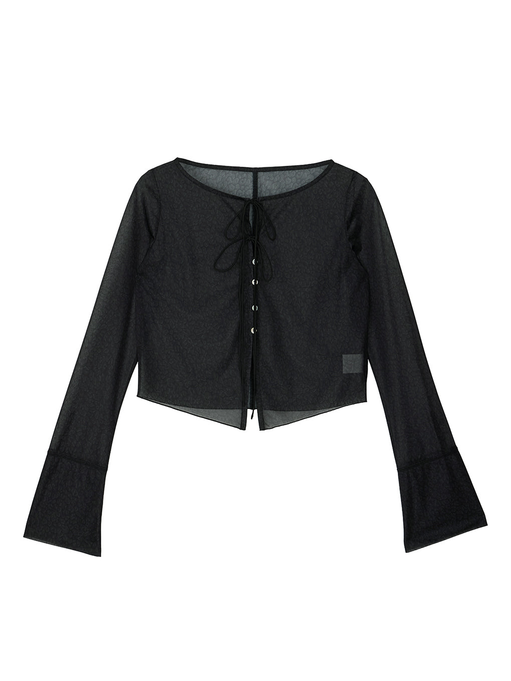 SHEER LEOPARD RIBBON TOP