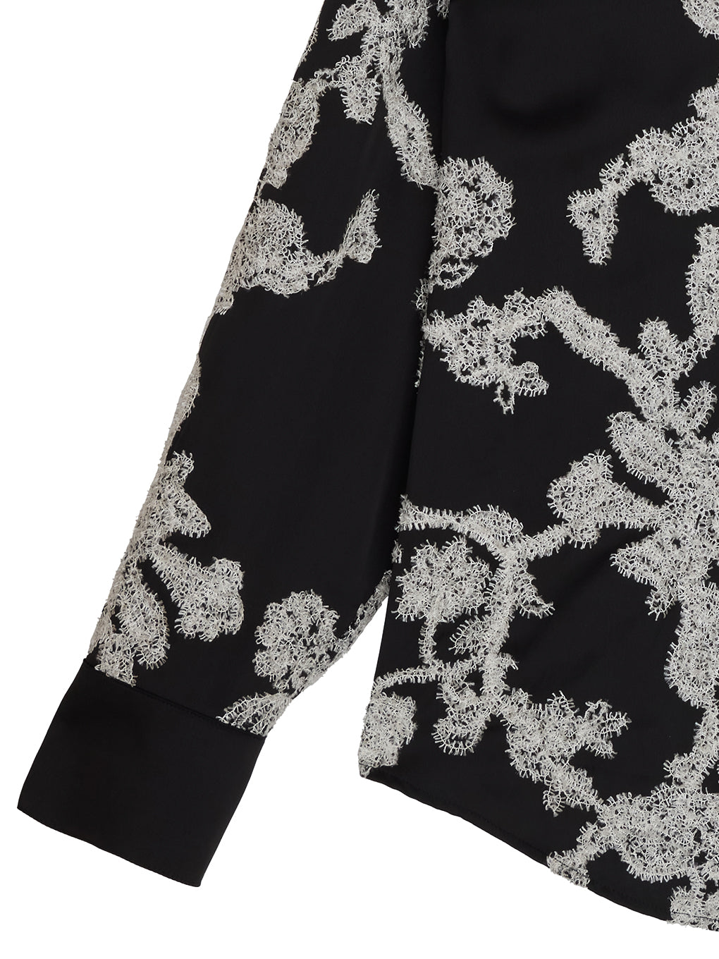 MOLE YARN EMBROIDERY SATIN SHIRT