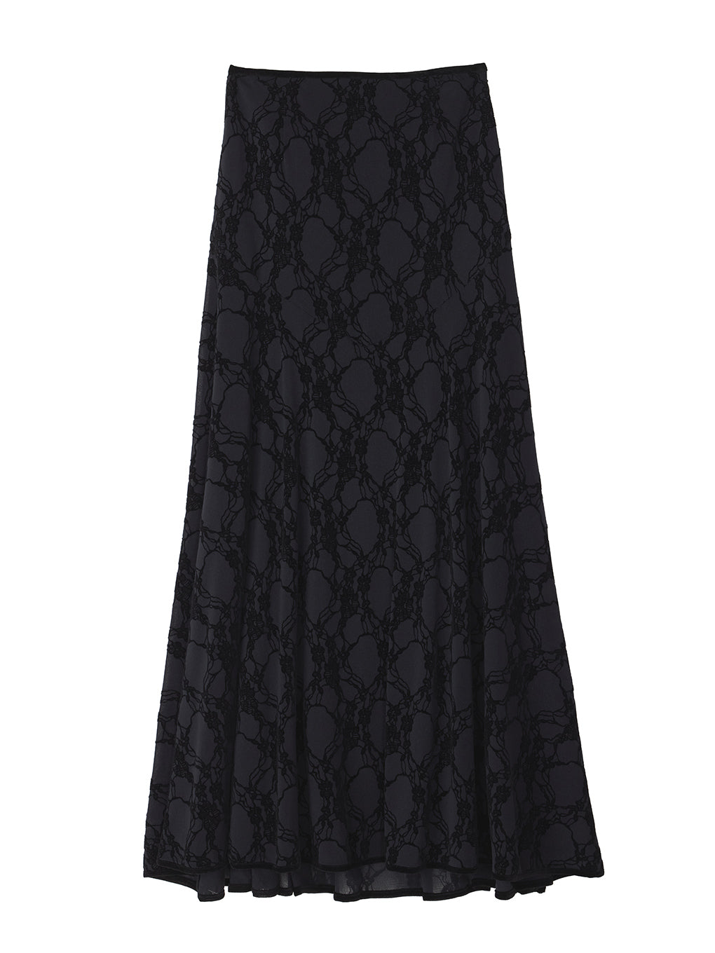 SHEER FLOCKY SEMI FLARE SKIRT
