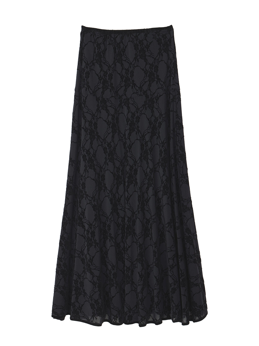 SHEER FLOCKY SEMI FLARE SKIRT