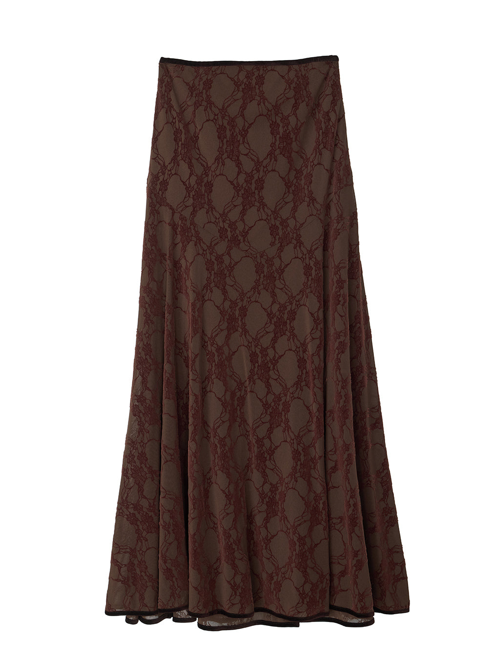 SHEER FLOCKY SEMI FLARE SKIRT