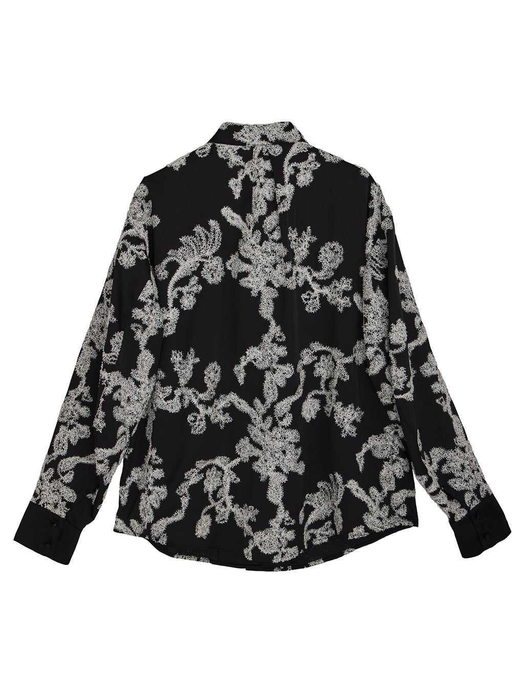 MOLE YARN EMBROIDERY SATIN SHIRT
