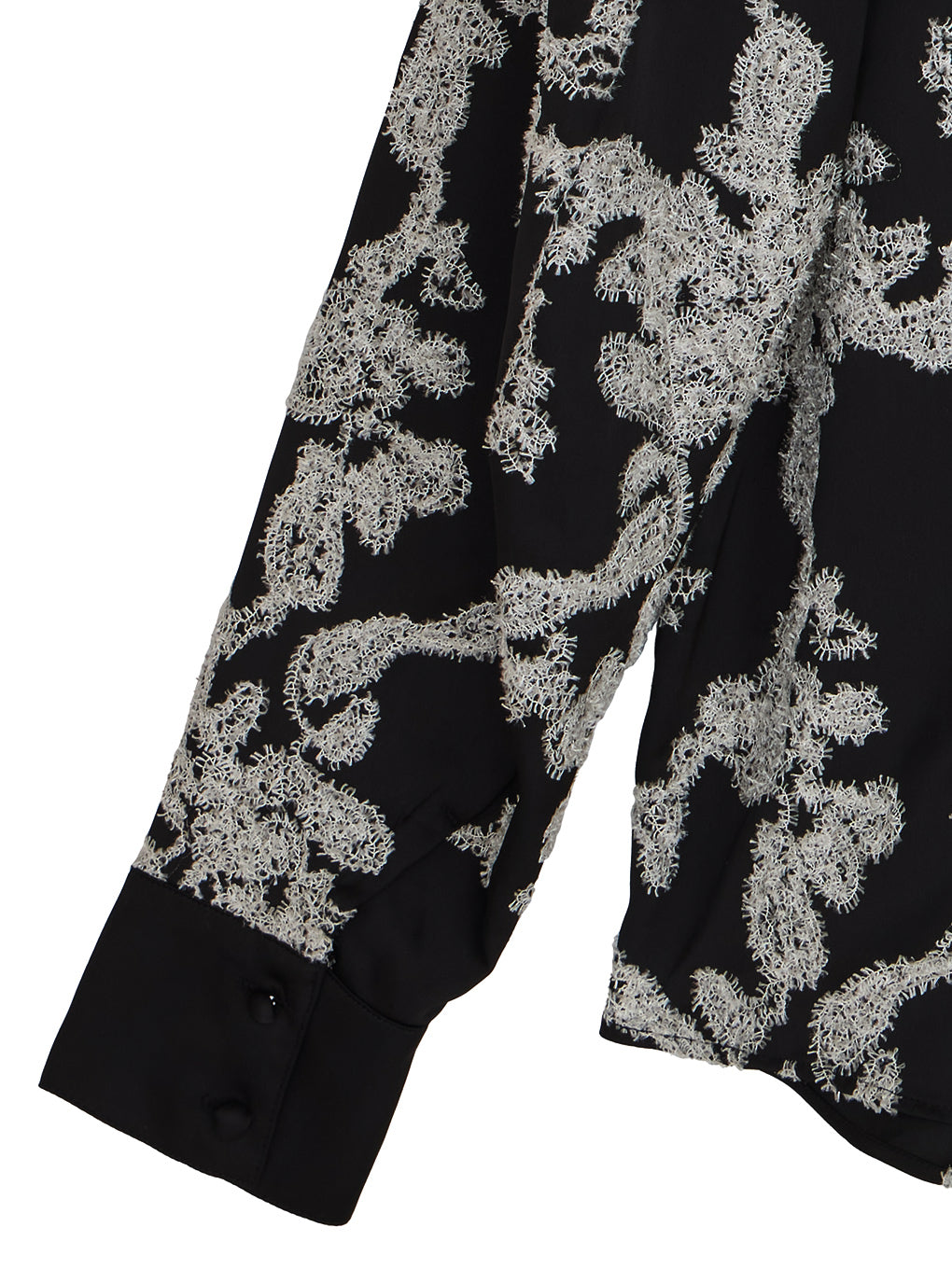 MOLE YARN EMBROIDERY SATIN SHIRT