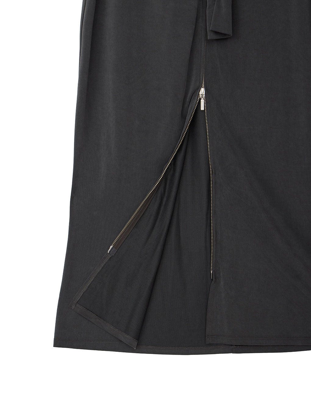 FIBRYL HIGH NECK ZIP CUT DRESS