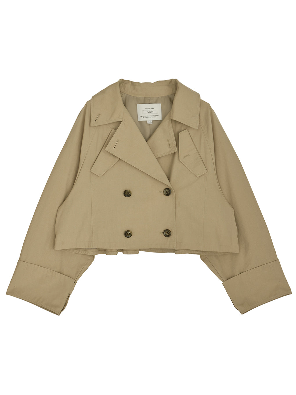 DRAWSTRING YOKE TRENCH SHORT COAT
