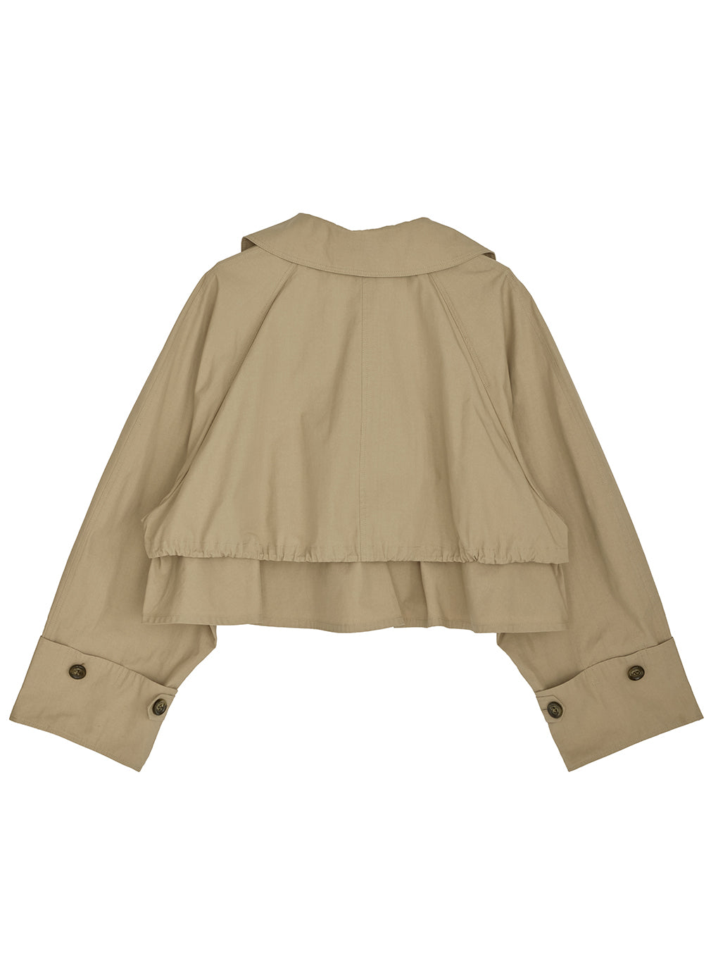 DRAWSTRING YOKE TRENCH SHORT COAT