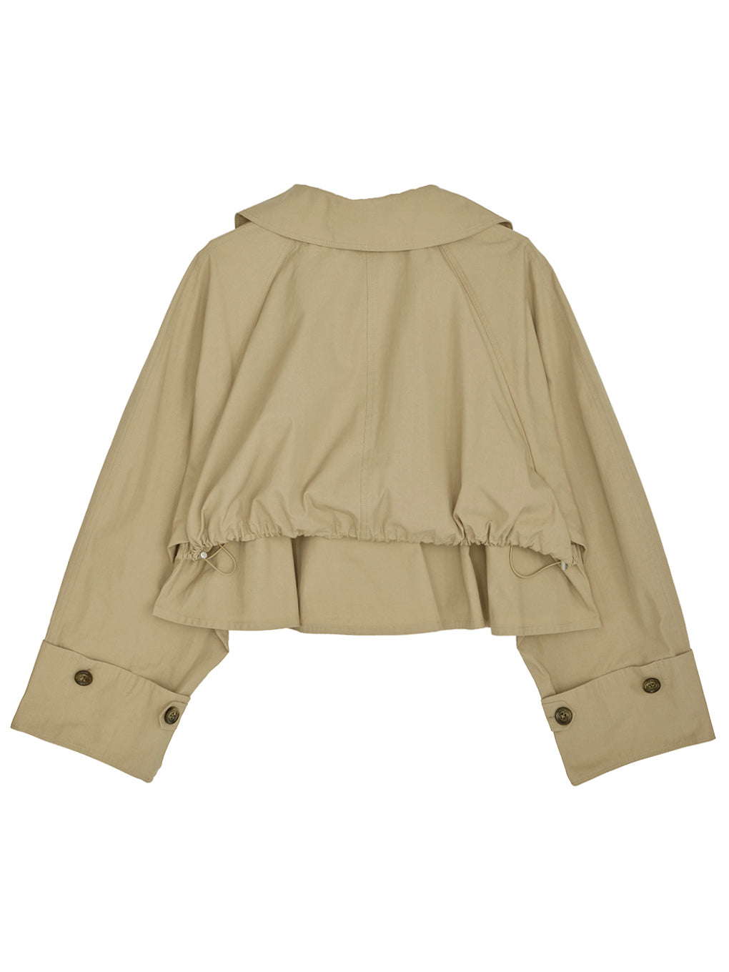DRAWSTRING YOKE TRENCH SHORT COAT