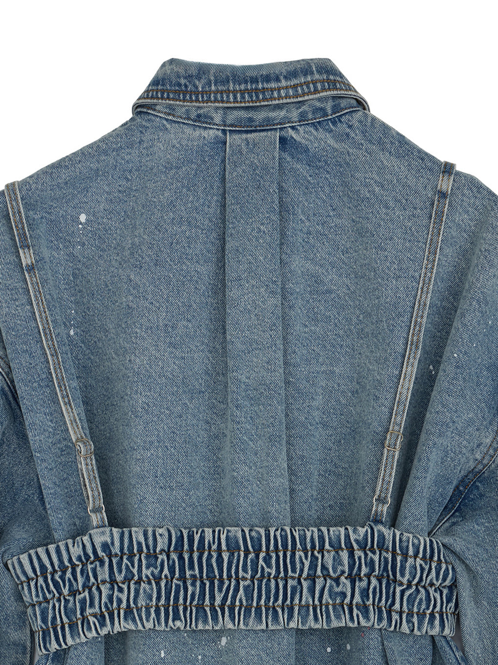 BUSTIER SET OVER DENIM PAINT SHIRT