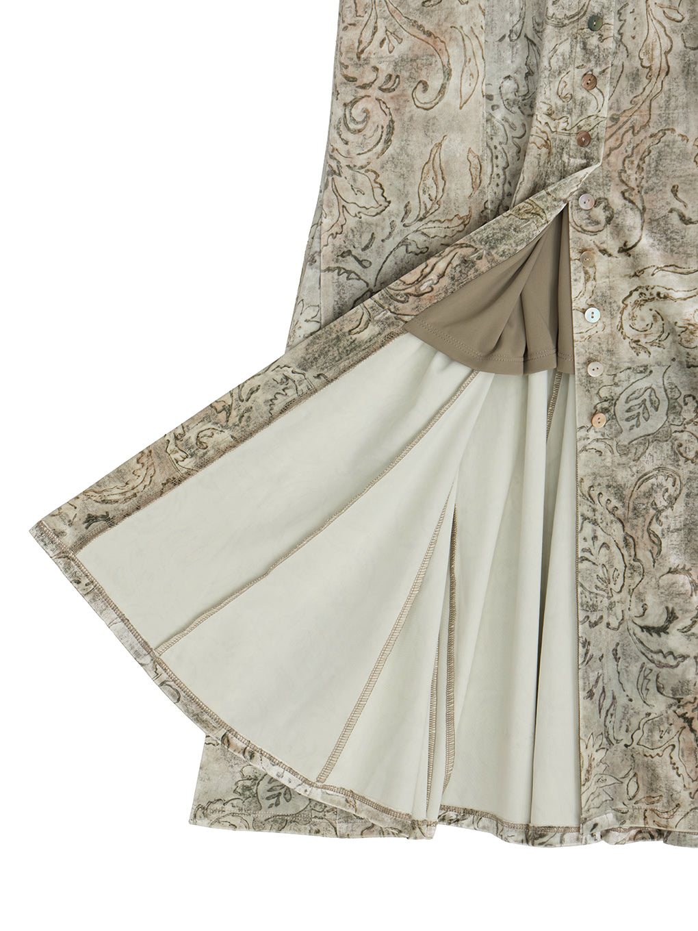 VINTAGE PAISLEY VELOUR NARROW SKIRT