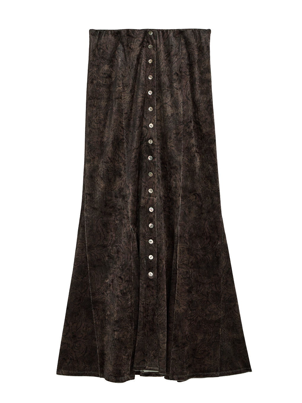 VINTAGE PAISLEY VELOUR NARROW SKIRT