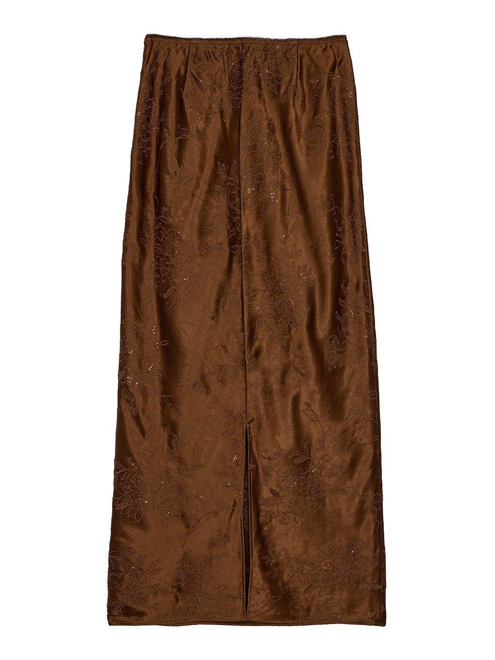 SEQUIN EMBROIDERY SATIN SKIRT