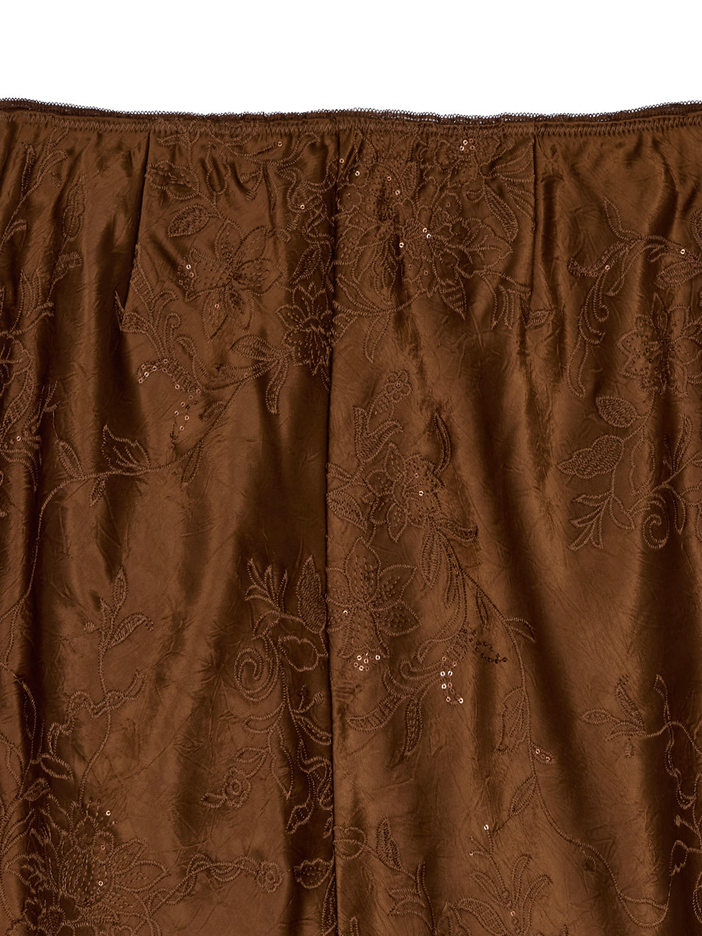 SEQUIN EMBROIDERY SATIN SKIRT