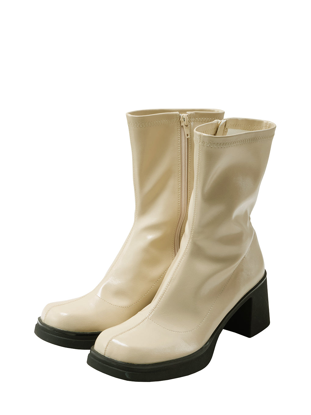 SYNTHETIC LEATHER PLATFORM BOOTS