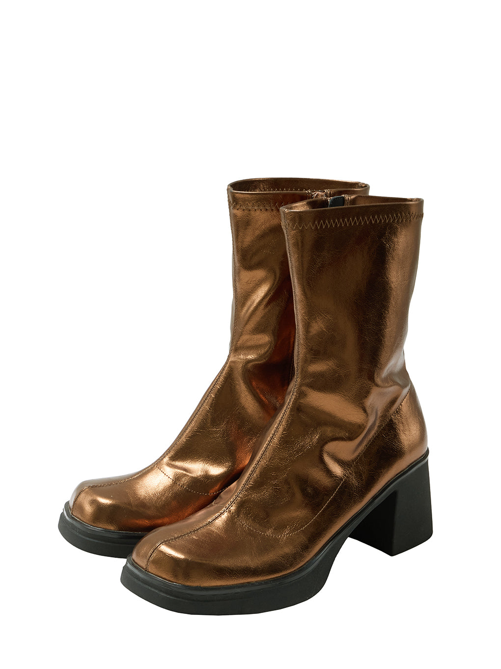SYNTHETIC LEATHER PLATFORM BOOTS