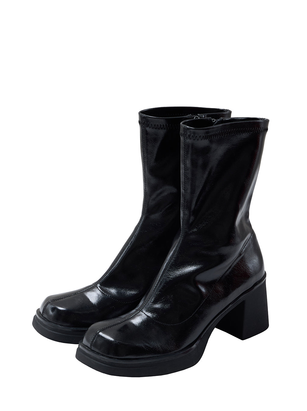 SYNTHETIC LEATHER PLATFORM BOOTS
