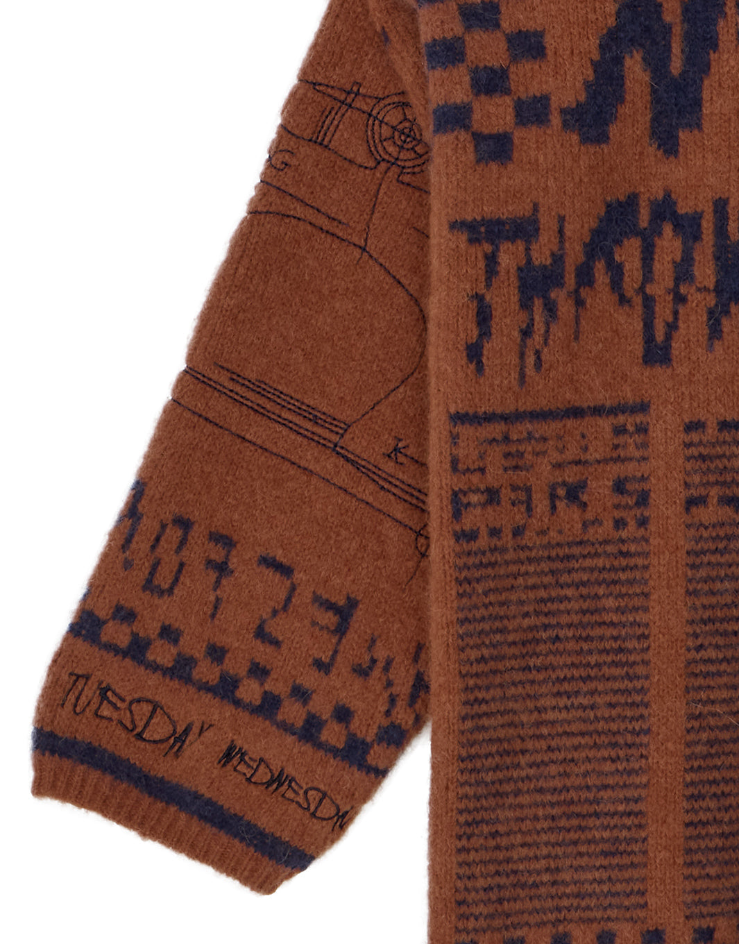 NEWS PAPER JACQUARED KNIT TOP