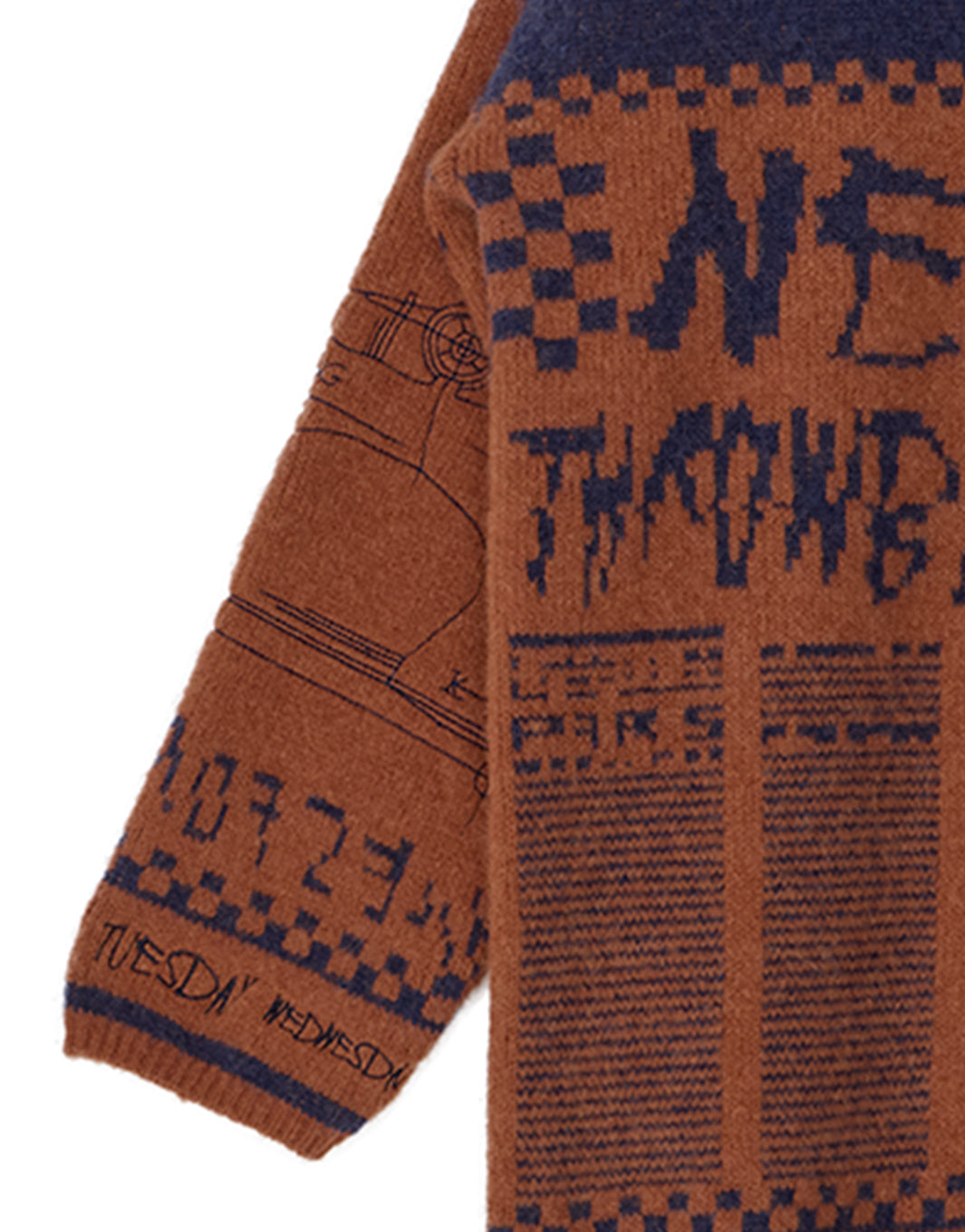 NEWS PAPER JACQUARED KNIT TOP