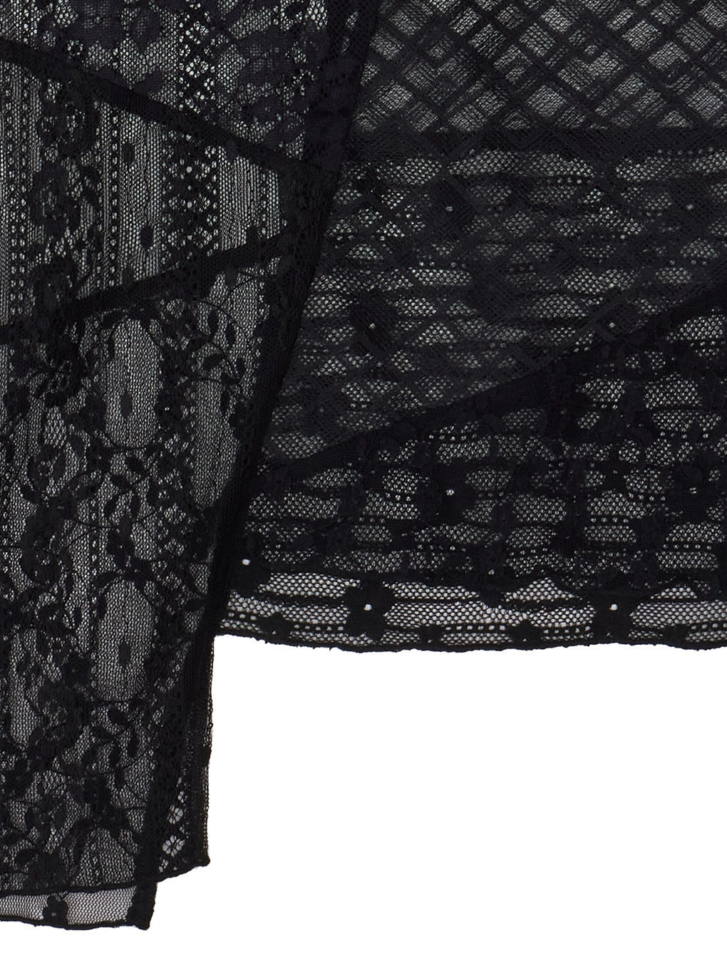 LACE PATCHWORK ASYMMETRY TOP