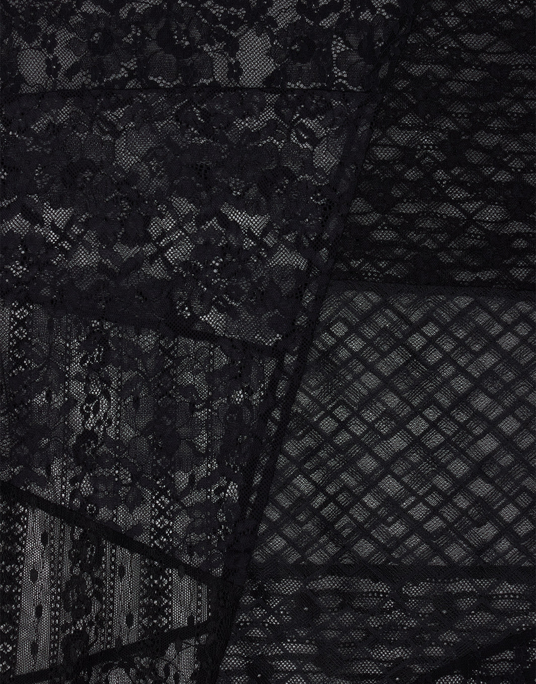 LACE PATCHWORK ASYMMETRY TOP