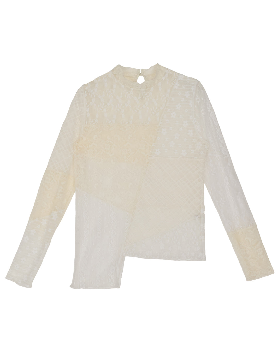 LACE PATCHWORK ASYMMETRY TOP