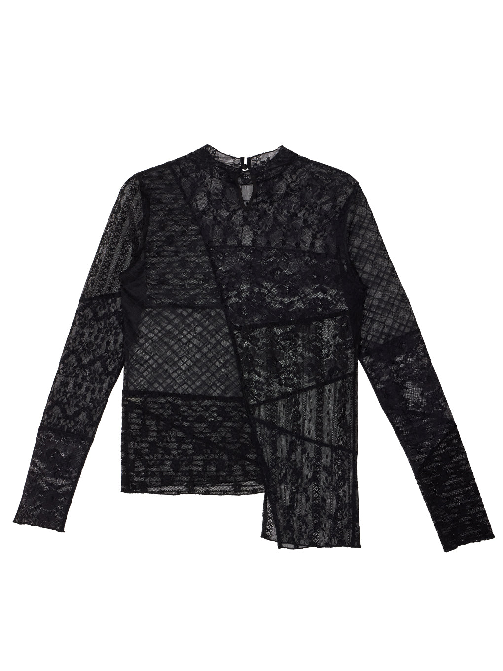 LACE PATCHWORK ASYMMETRY TOP