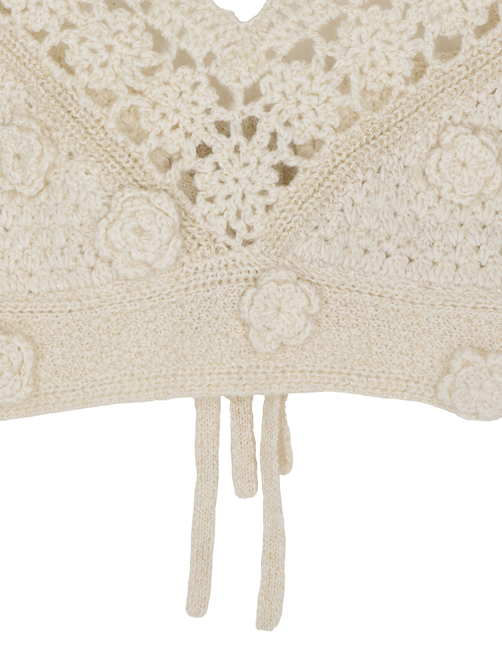 FLOWER MOTIF MOHAIR KNIT BUSTIER