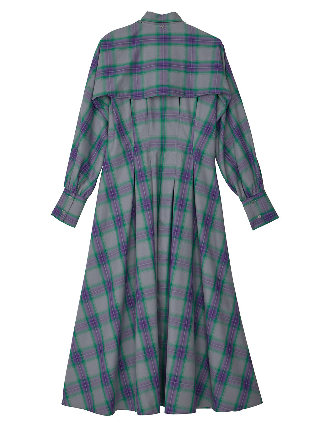 3WAY OMBRE CHECK FLARE DRESS