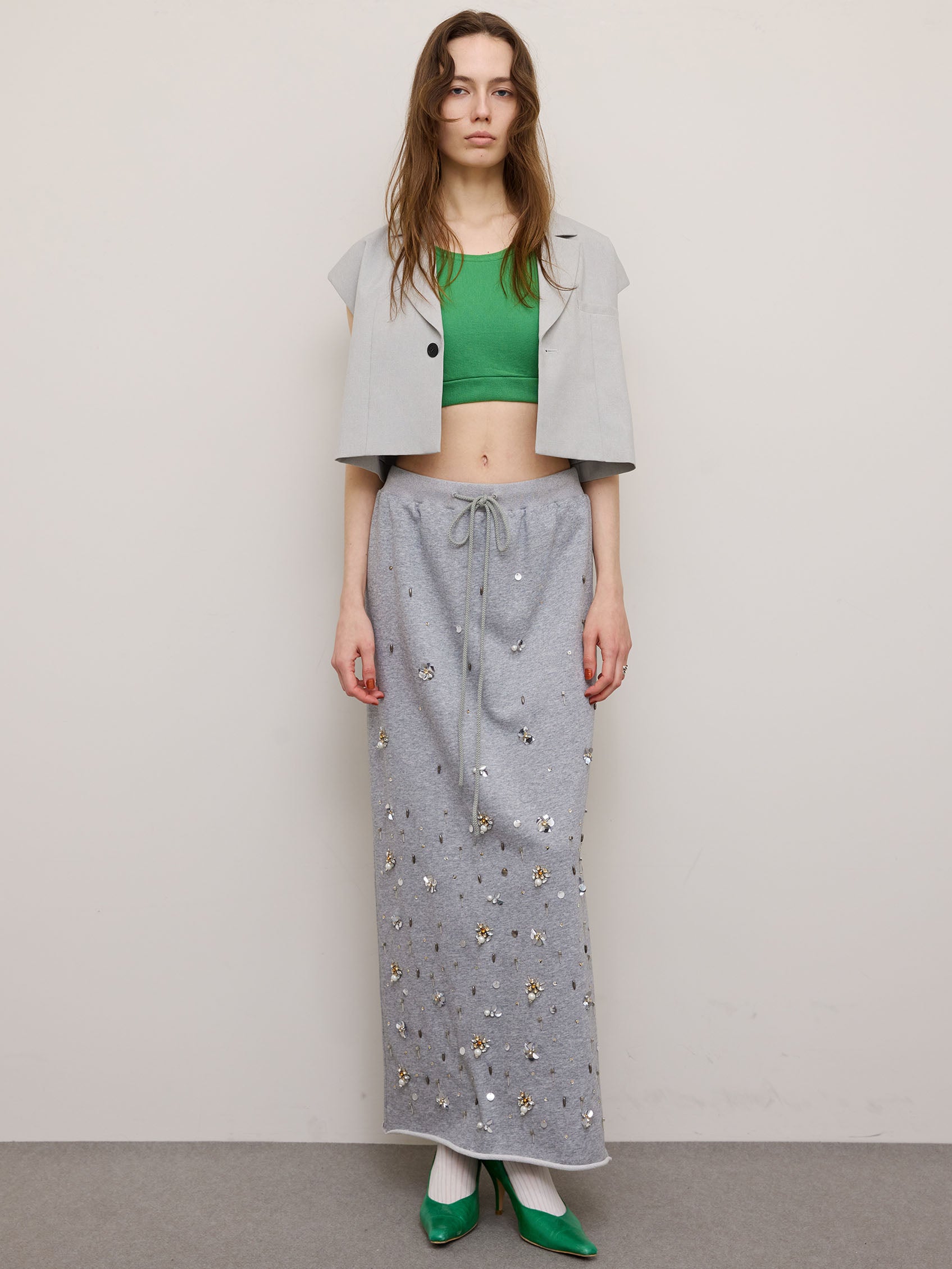 BIJOU MOTIF SWEAT SKIRT