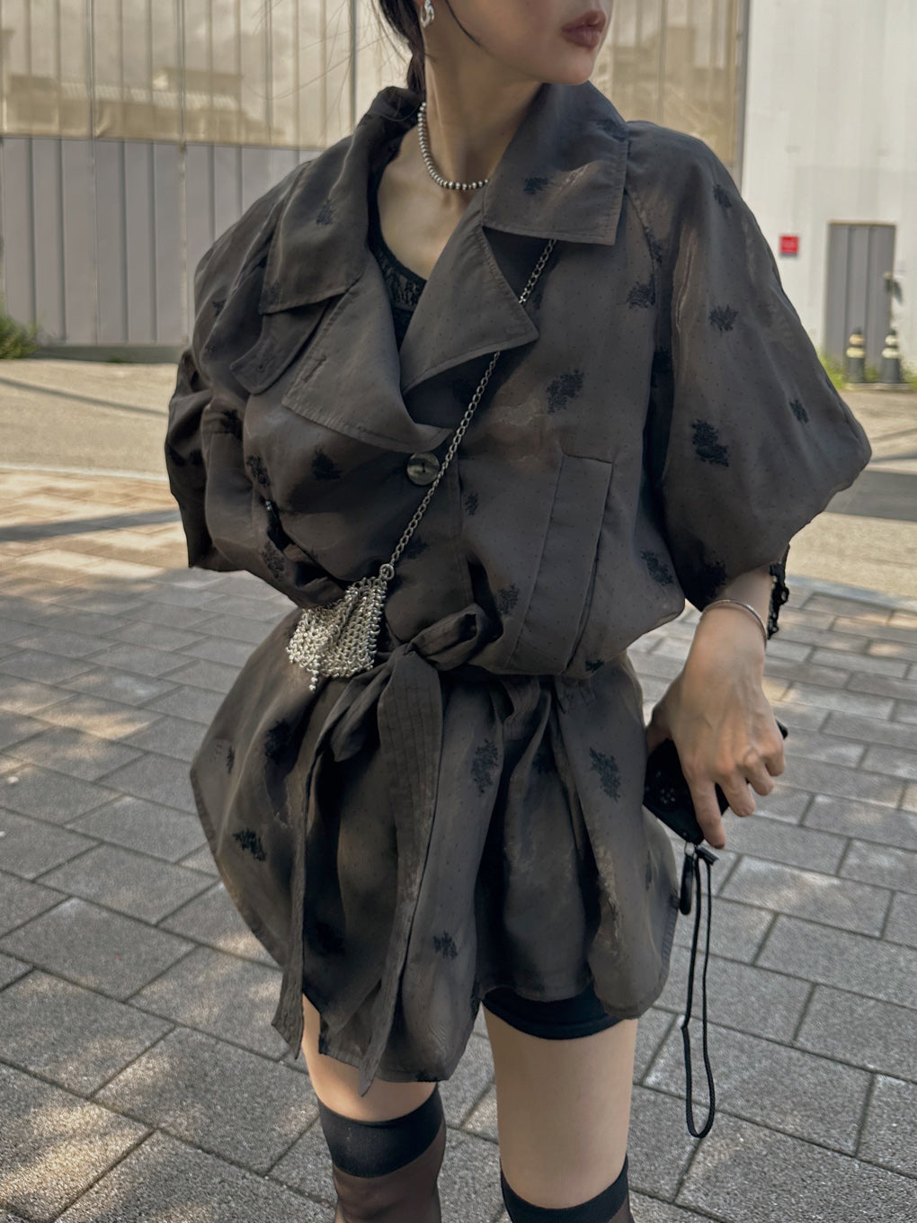 DOT FLOWER VEIL TRENCH