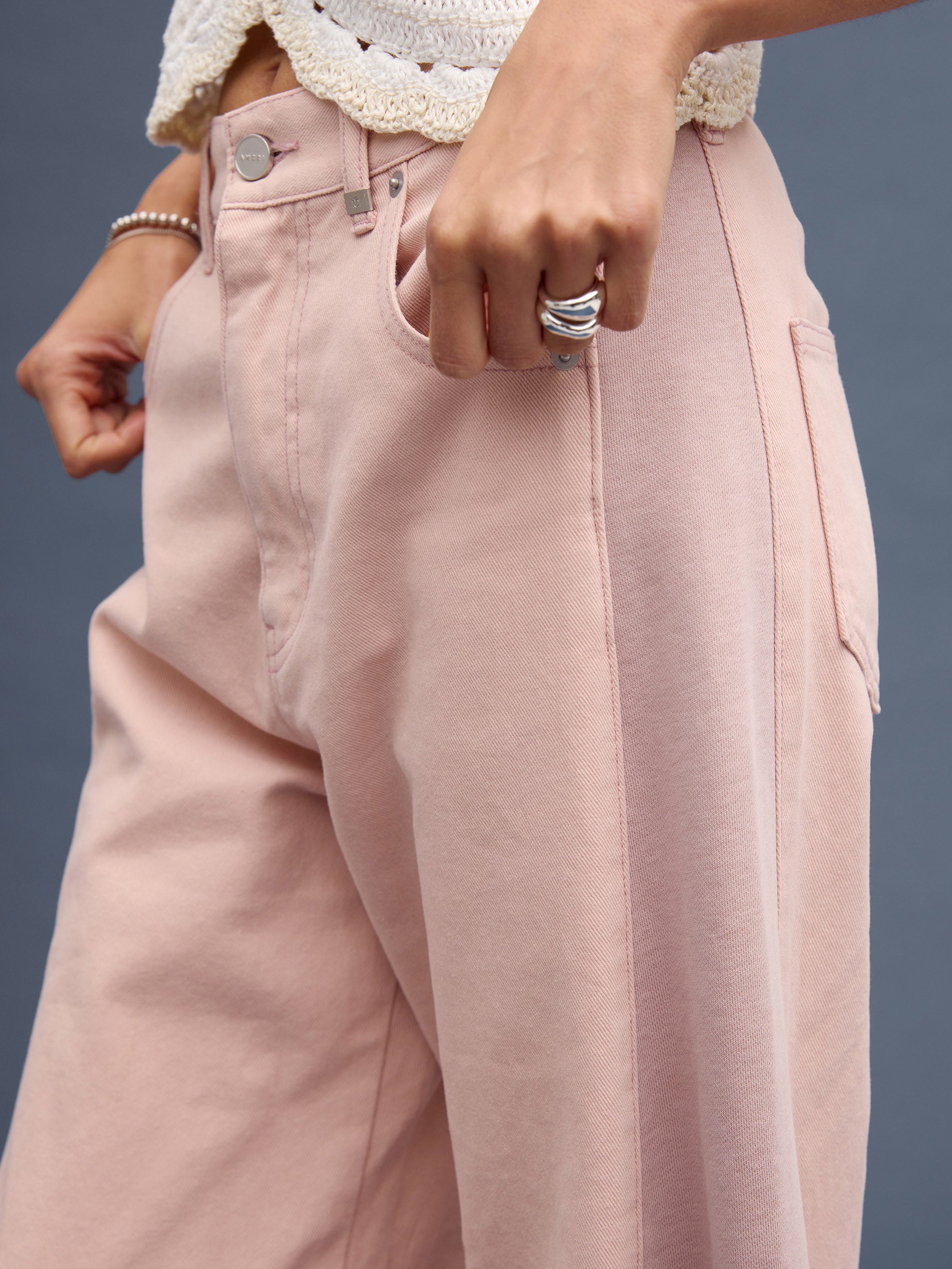 SIDE SWITCH 2WAY RIBBON DENIM PANTS