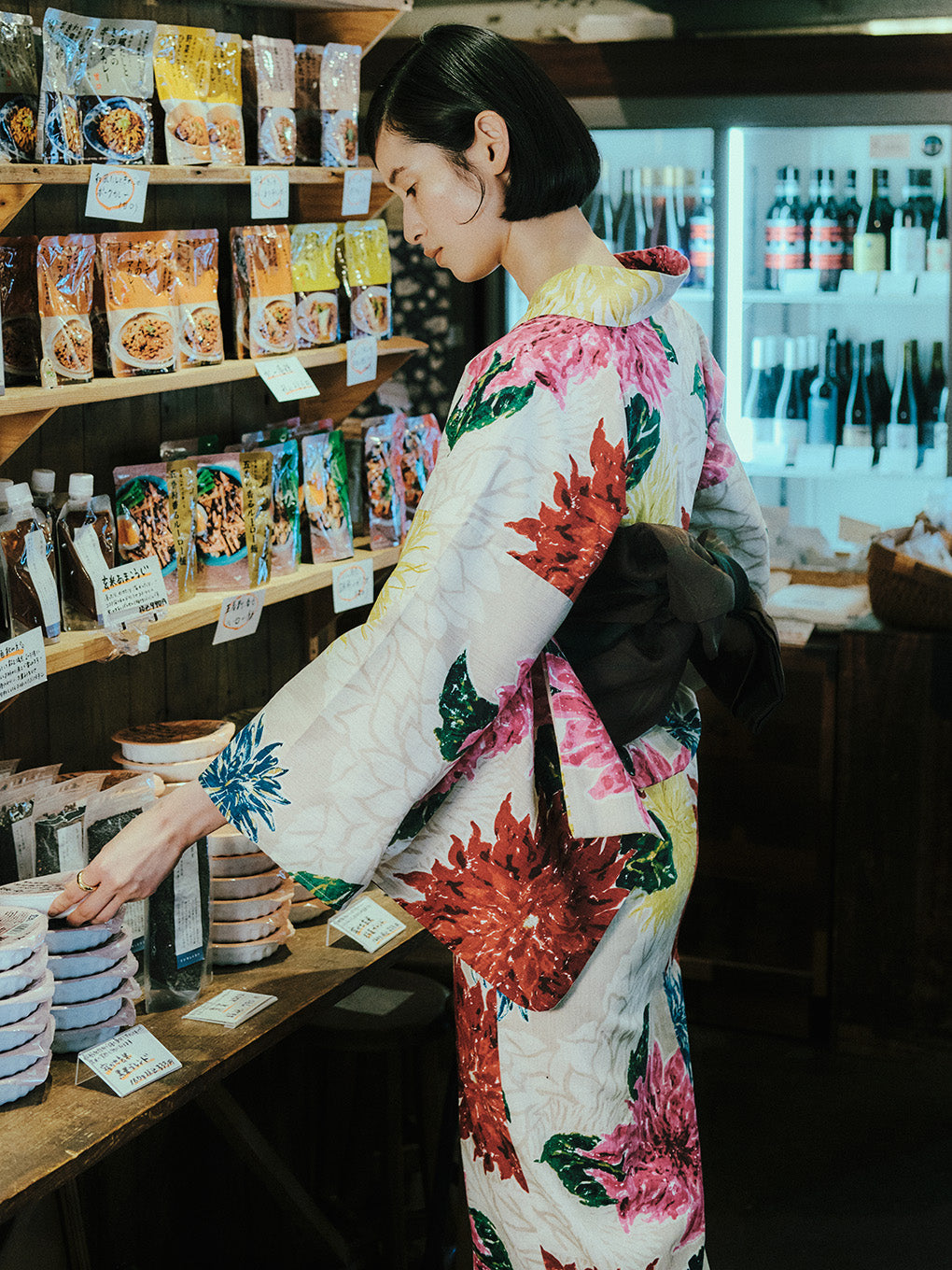 KEITAMARUYAMA × Ameri BEIGE FLOWER YUKATA