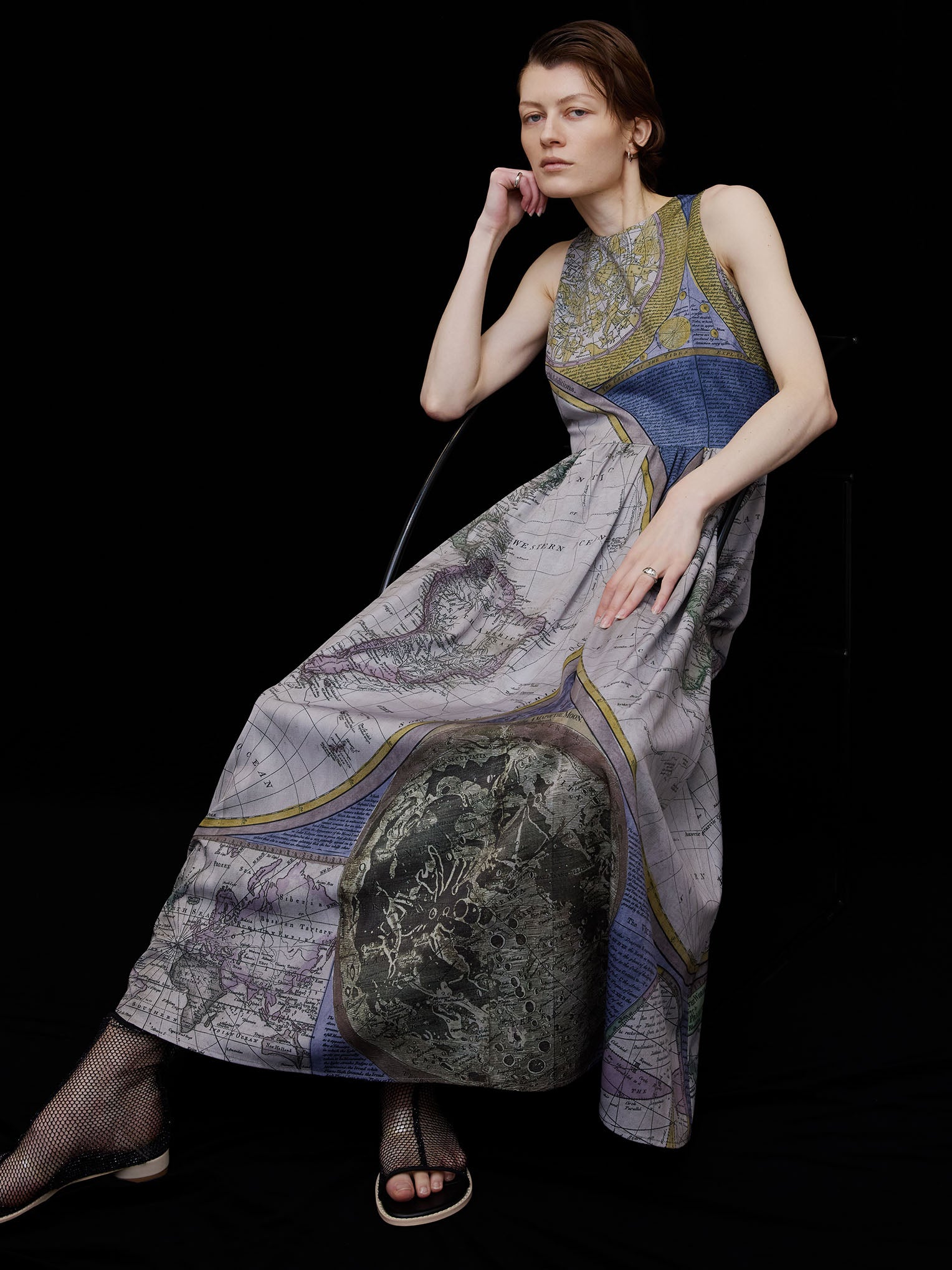 CARTOGRAPHIC PATTERN DRESS