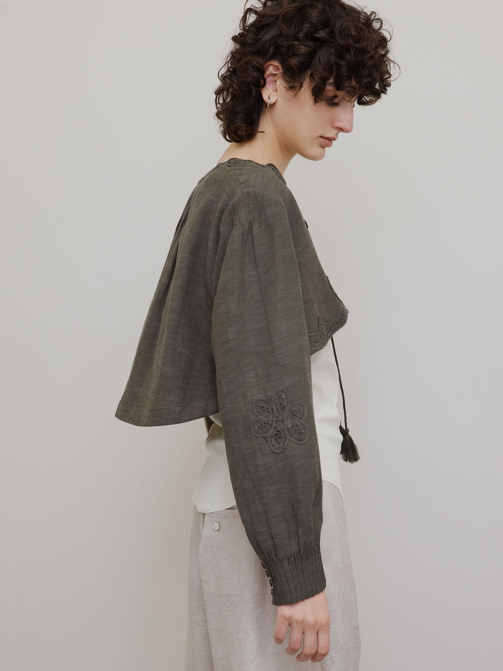 MEDI BATTEN LACE BOLERO BLOUSE