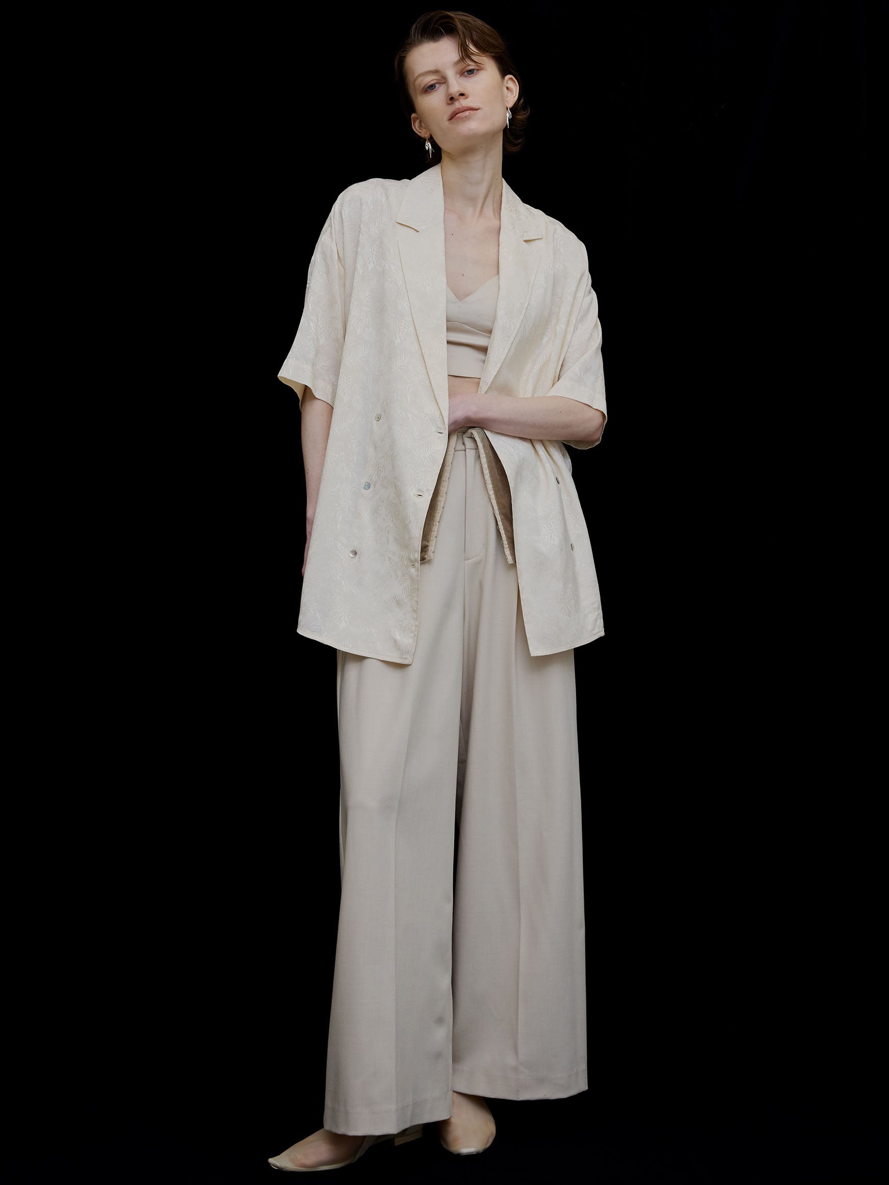SUMMER JACQUARD OVER SHIRT JACKET