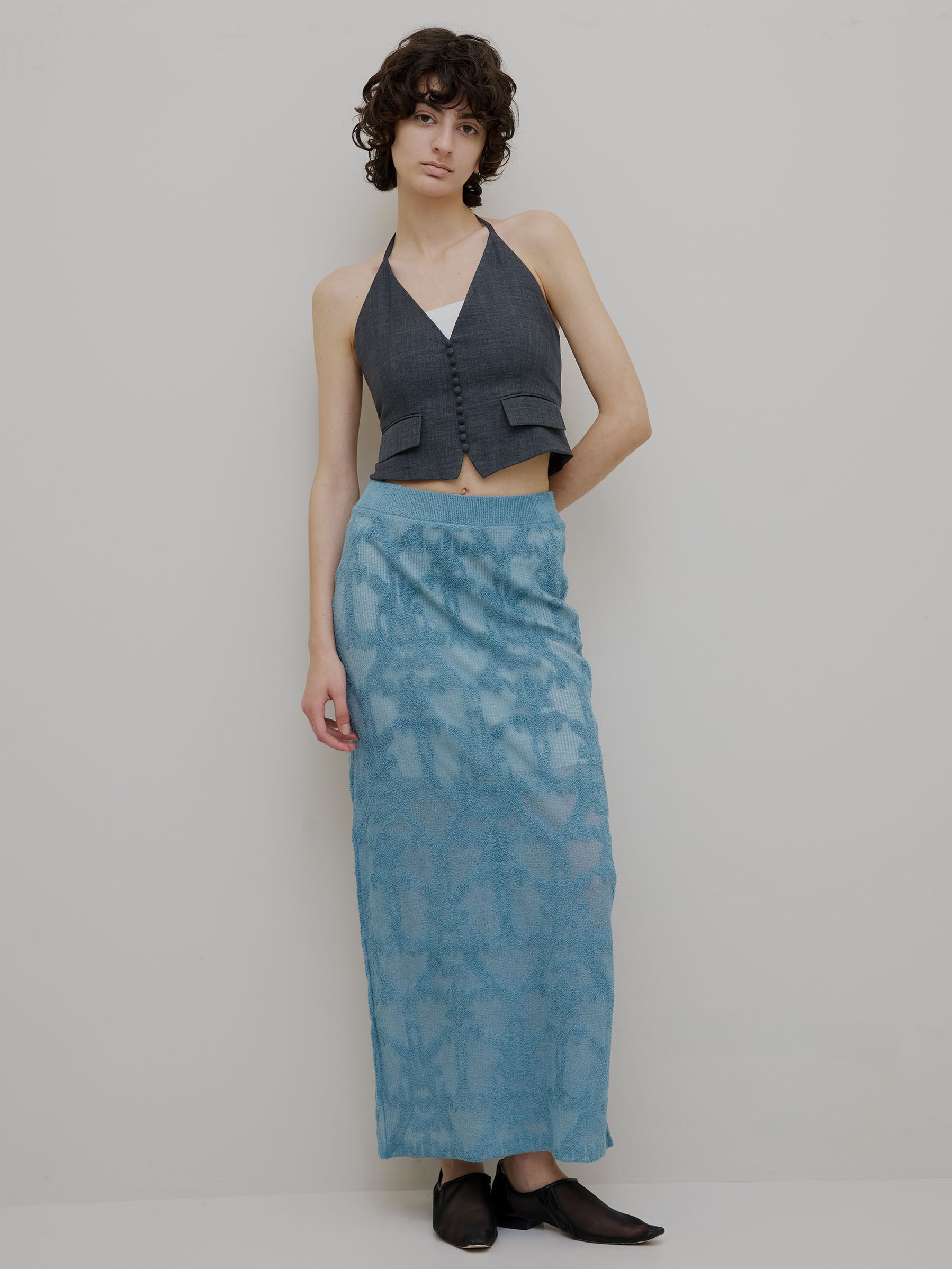 DAMASK KNIT JACQUARD SKIRT