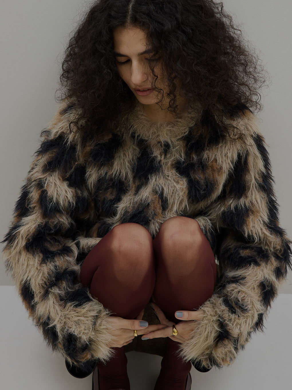 ANIMAL SHAGGY KNIT CARDIGAN