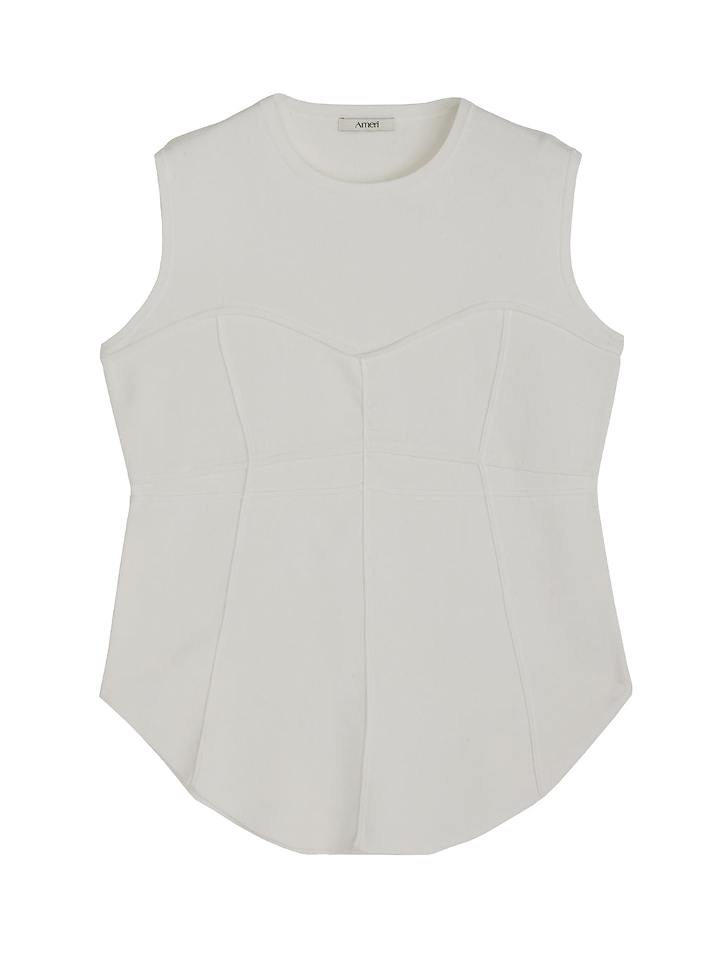CORSET DETAIL ROUND KNIT TOP