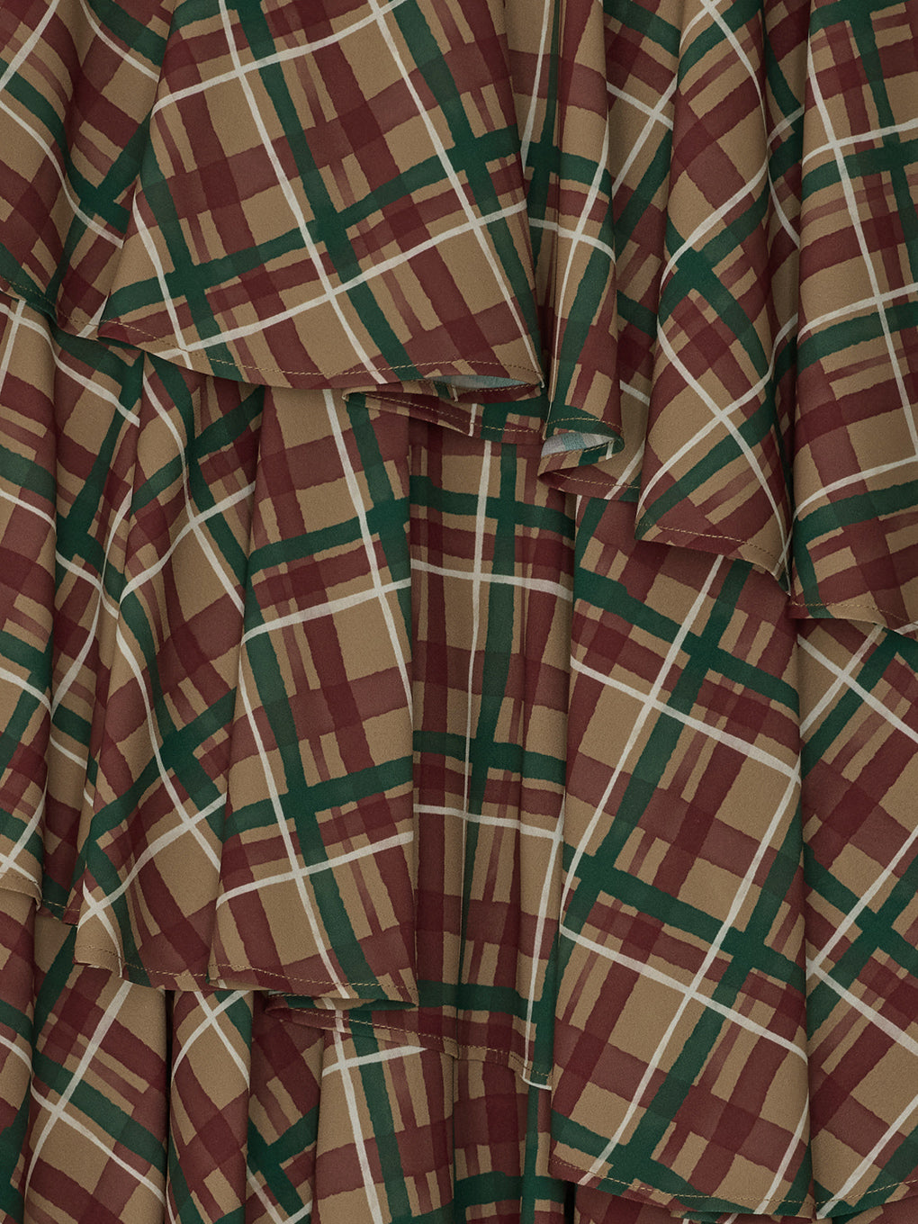 HANDWRITING CHECK TIERED SKIRT