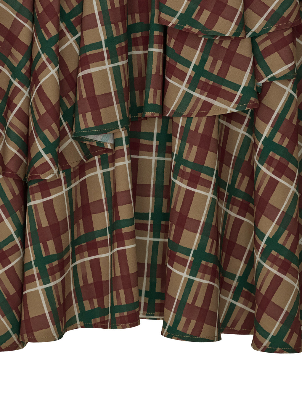 HANDWRITING CHECK TIERED SKIRT