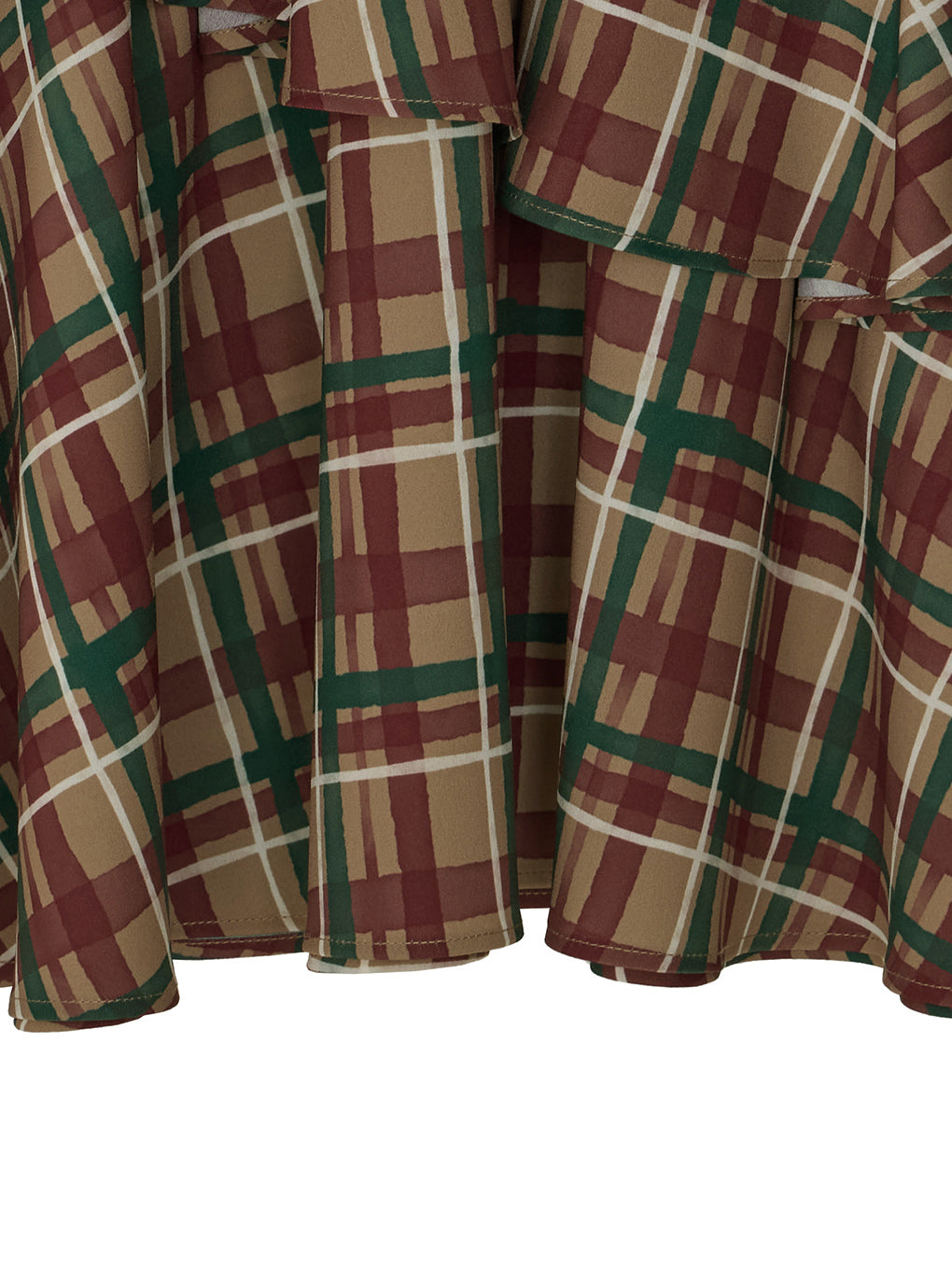 HANDWRITING CHECK TIERED SKIRT