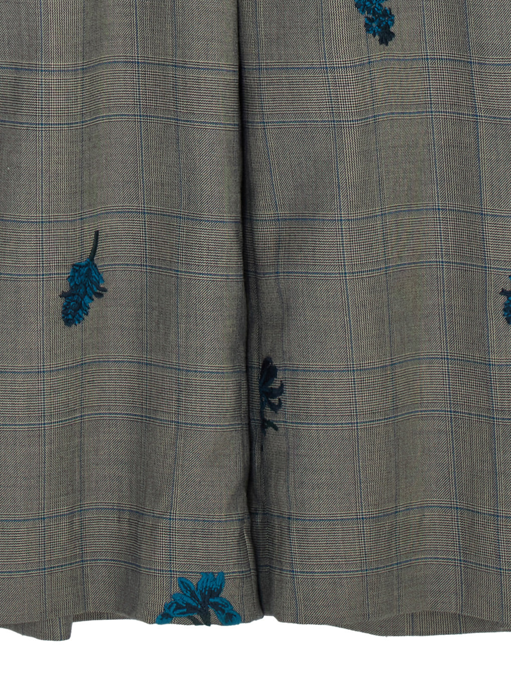 CHECK FLOWER PLEATS PANTS