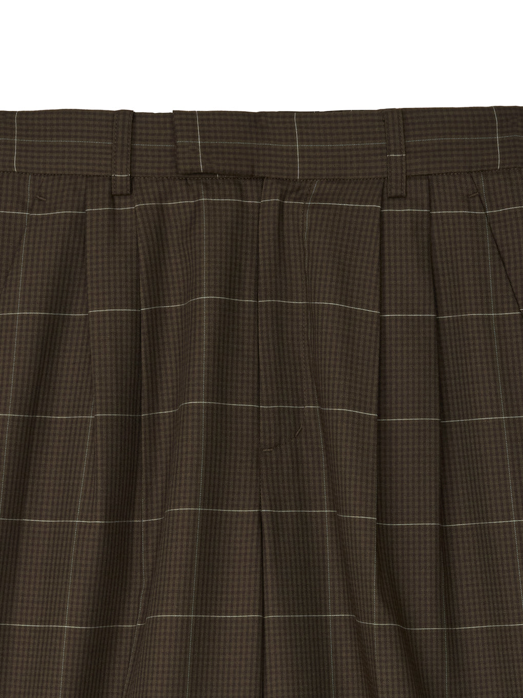 YARN DYED CHECK WIDE STRAIGHT PANTS
