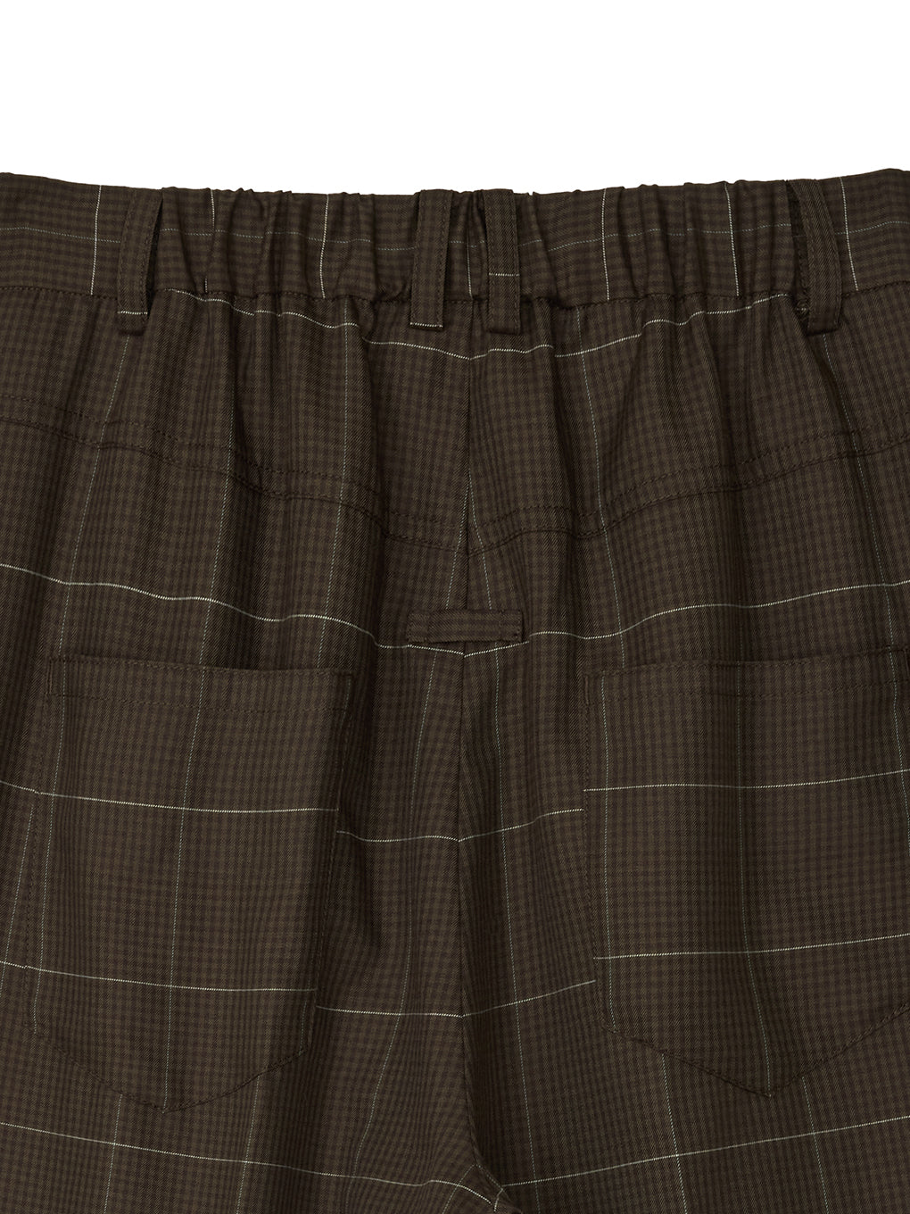 YARN DYED CHECK WIDE STRAIGHT PANTS