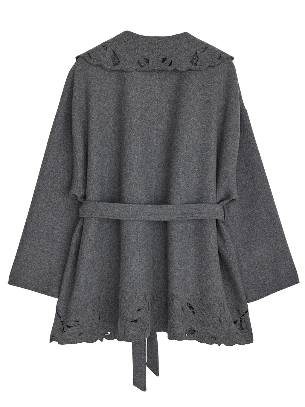 WOOL EMBROIDERY GOWN COAT