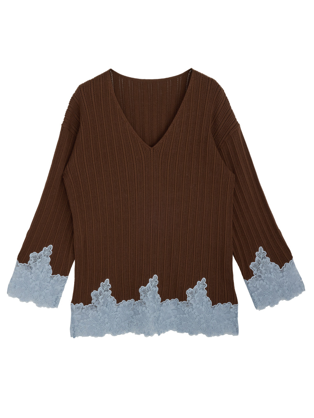 2WAY LACE DOCKING LADY KNIT TOP