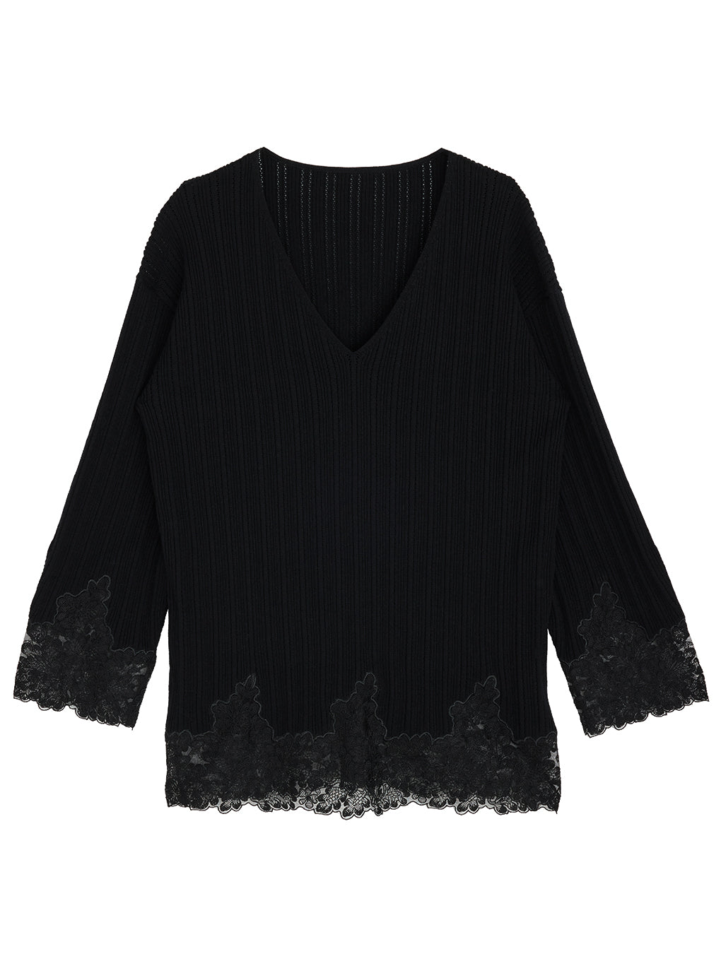 2WAY LACE DOCKING LADY KNIT TOP