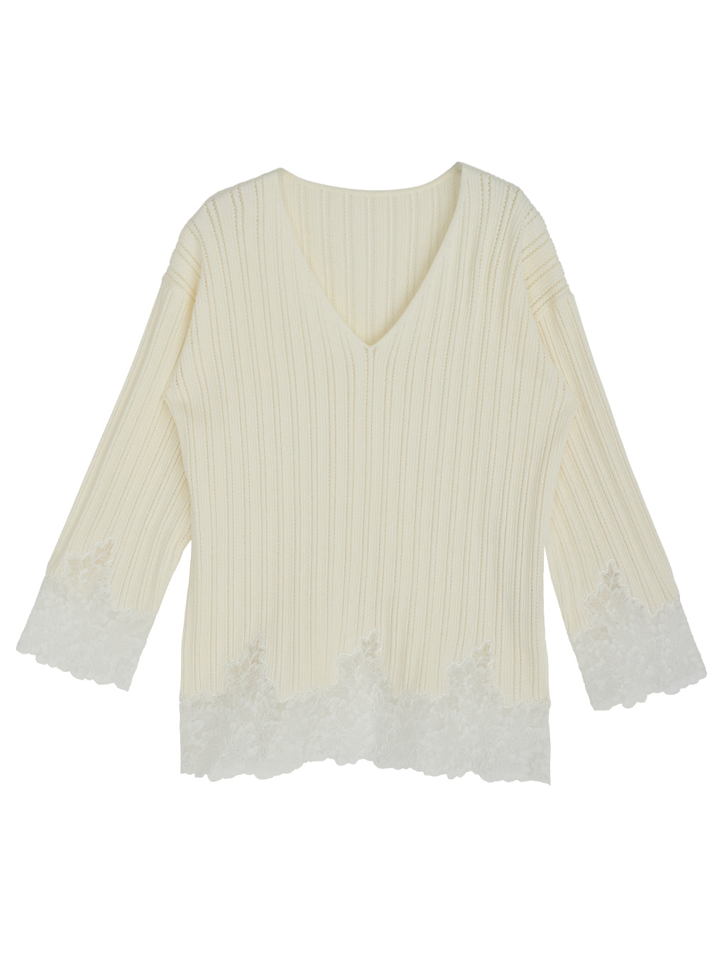 2WAY LACE DOCKING LADY KNIT TOP