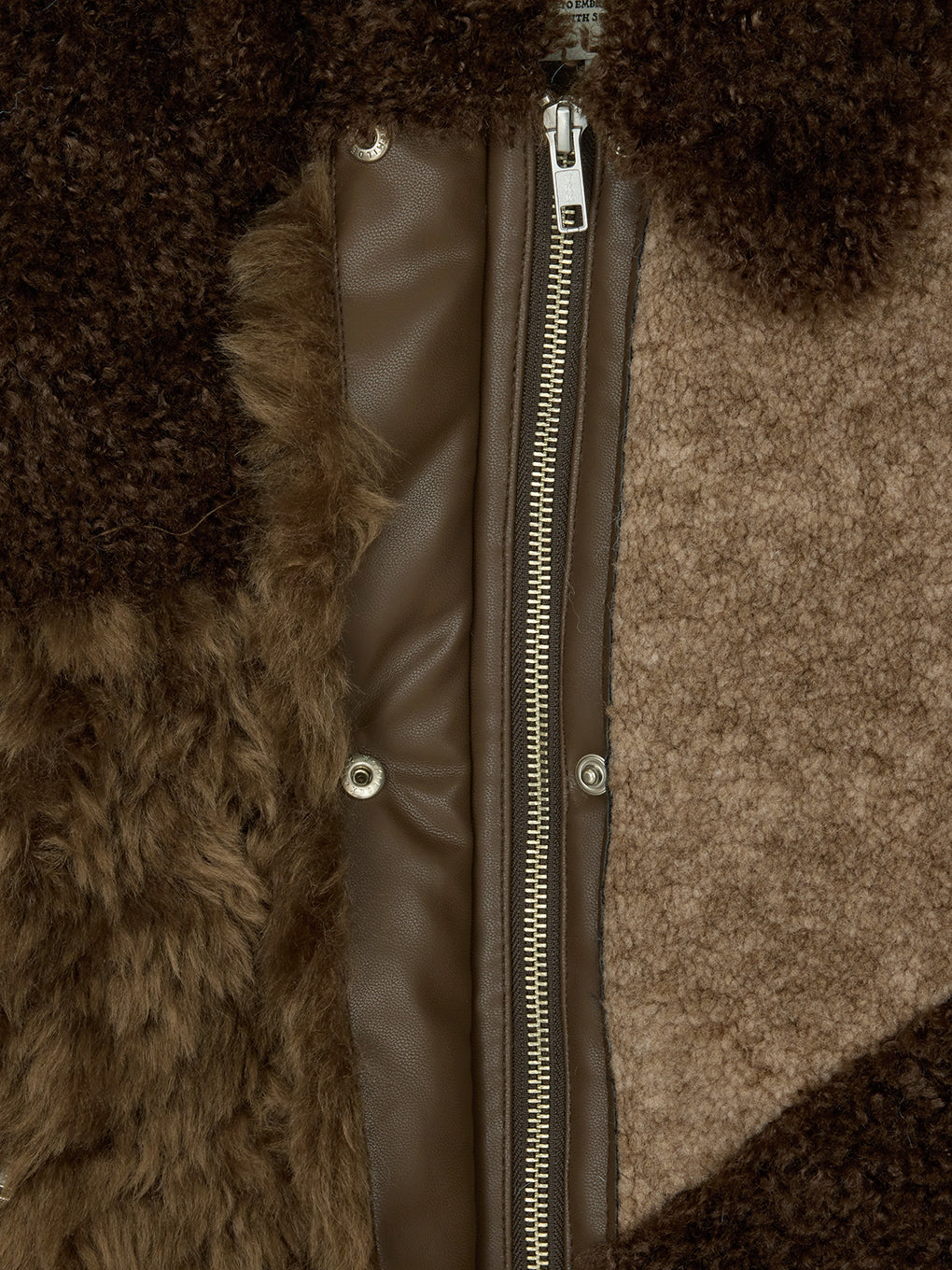 PATCHWORK BOA FUR TEDDY JACKET